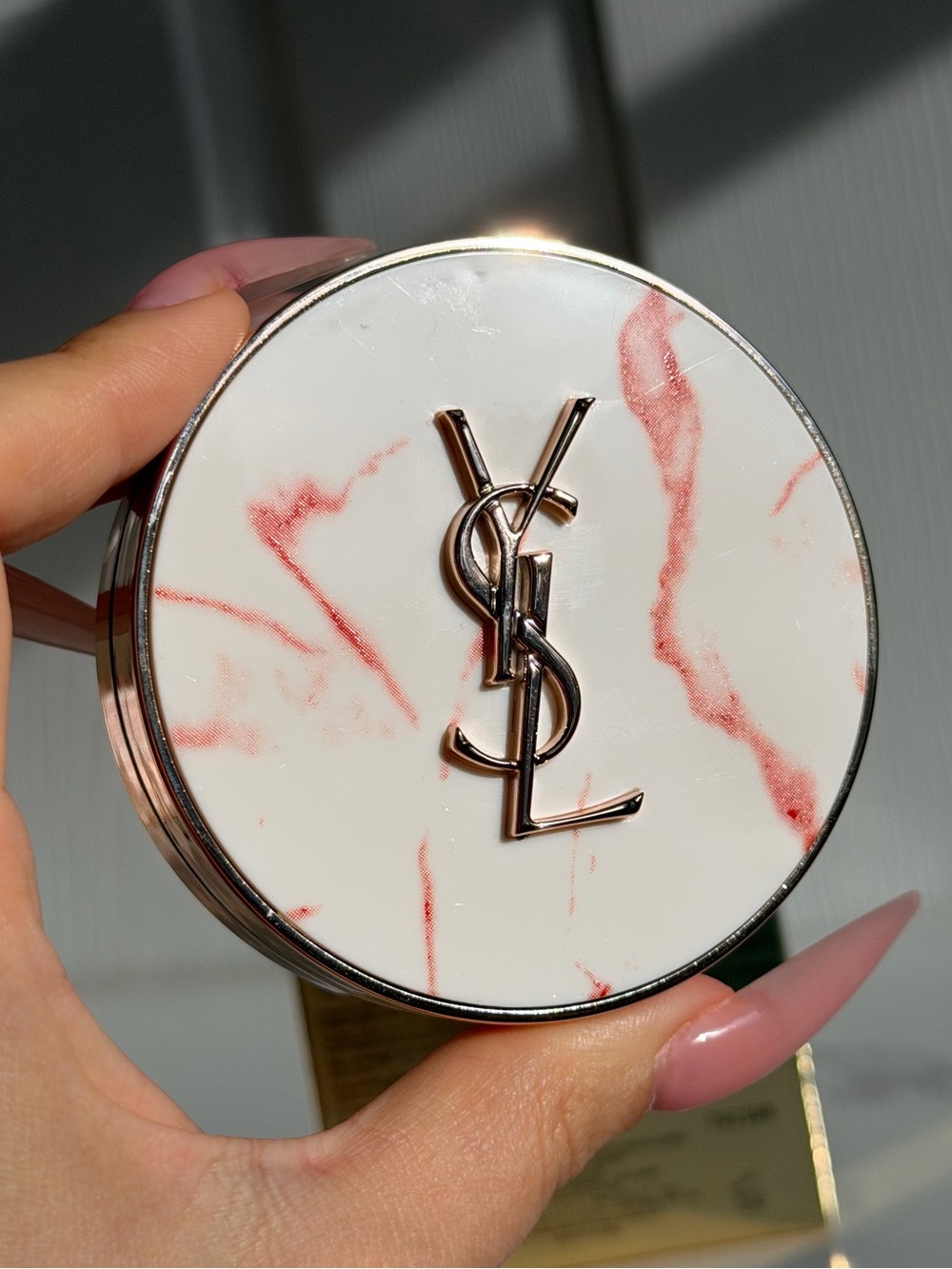 YSL Touche Éclat Glow-Pact Cushion Collector Marble Case B20 Ivory New In Box